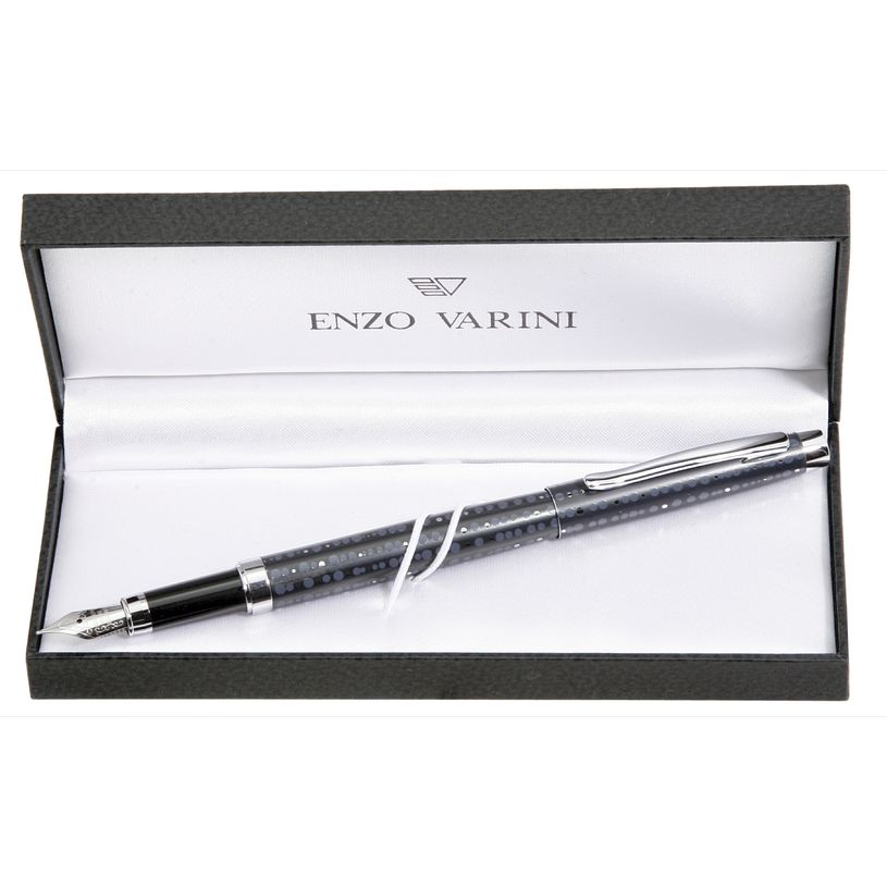 3219918240386-Plume ENZO VARINI "Taormina XL Bugs" motifs papillons coloris gris clair --5