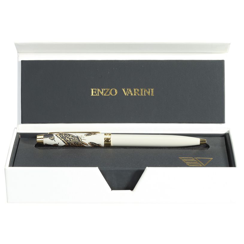 3219918250385-Bille ENZO VARINI "Taormina XL Bugs" motifs papillons coloris gris clair --0