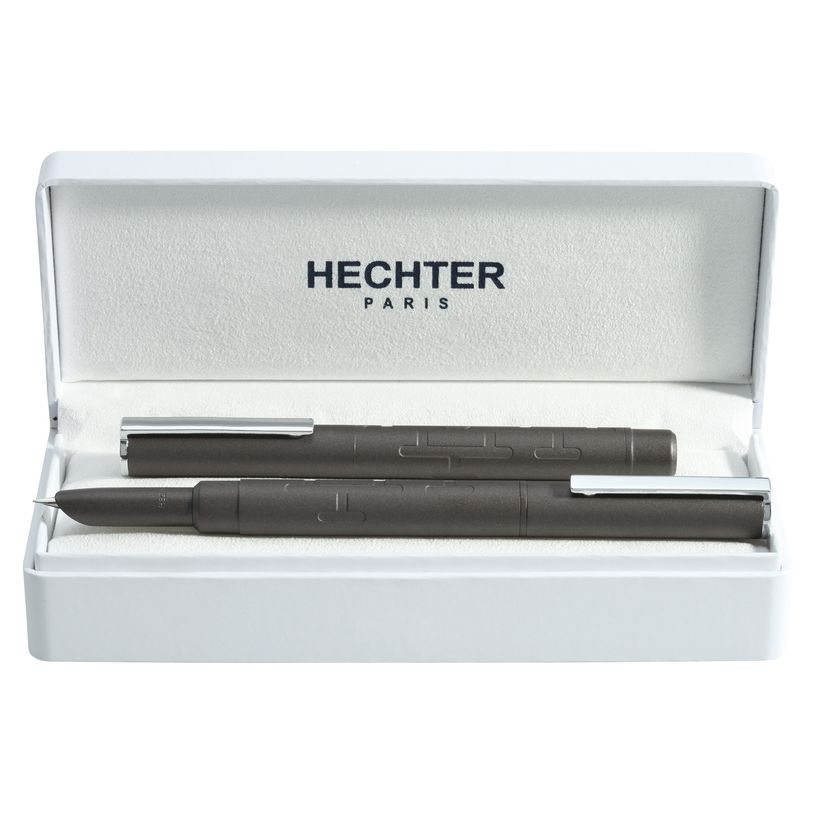 3219911860321-Parure plume + roller HECHTER PARIS "Silhouette Milky Way" coloris gun métallisé--0