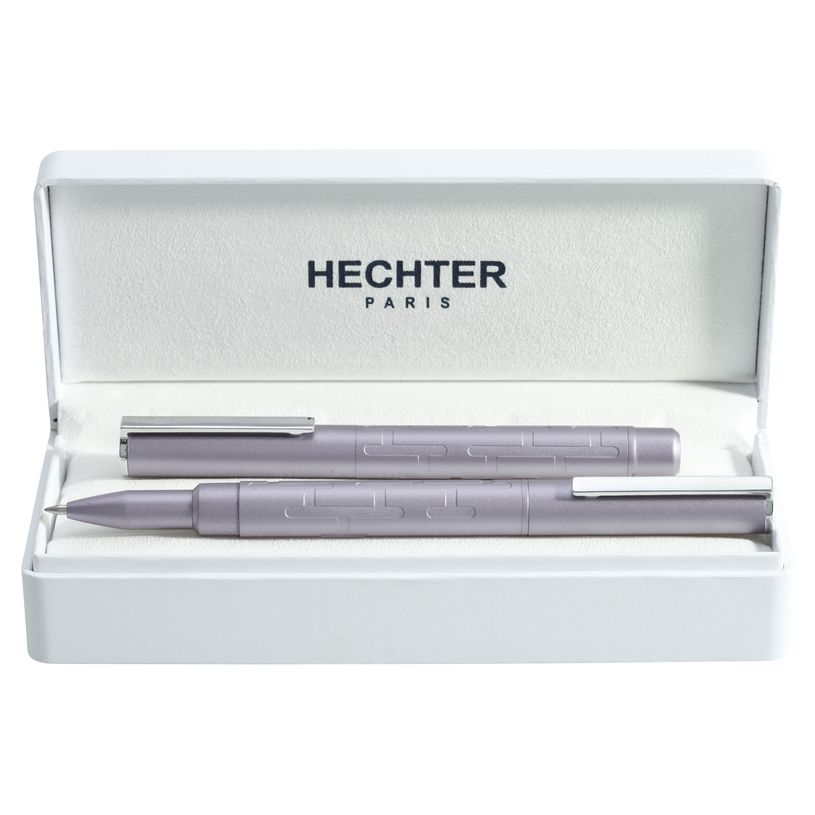 3219911860338-Parure plume + roller HECHTER PARIS "Silhouette Milky Way" coloris violet clair métallisé--0
