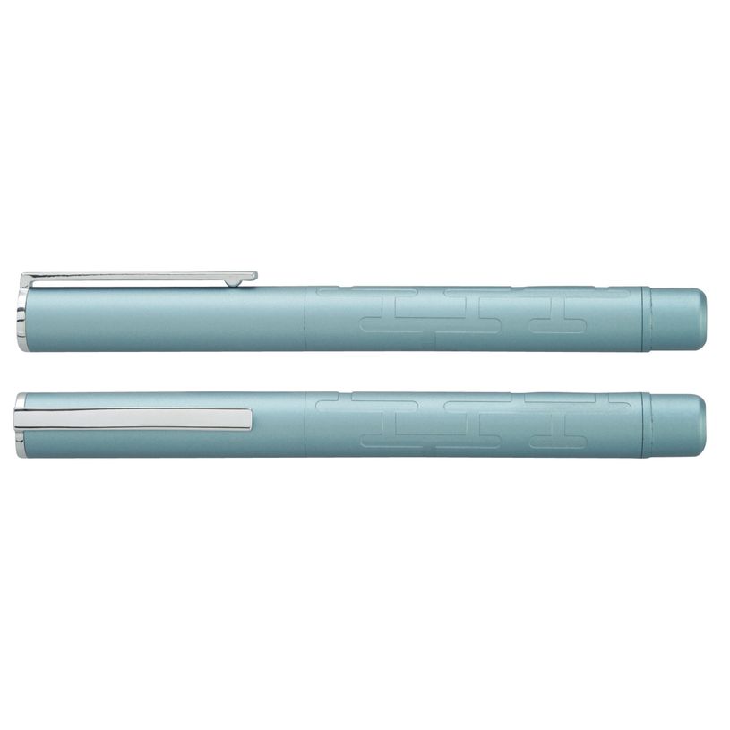 3219911860345-Parure plume + roller HECHTER PARIS "Silhouette Milky Way" coloris bleu clair métallisé--3