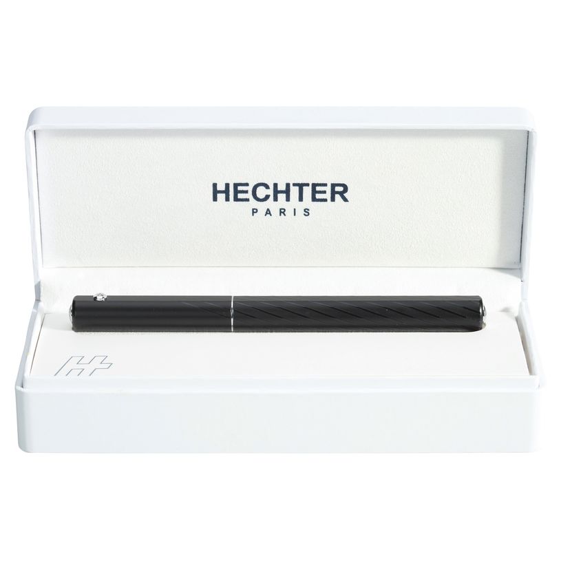 3219911840361-Plume HECHTER PARIS "Hexagone Plaids" coloris noir mat avec lignes--0