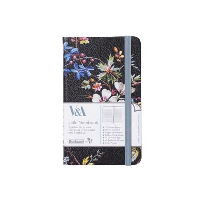 5035393496029-V&A Bookaroo - Carnet de notes de poche - A6 - floral noir--0