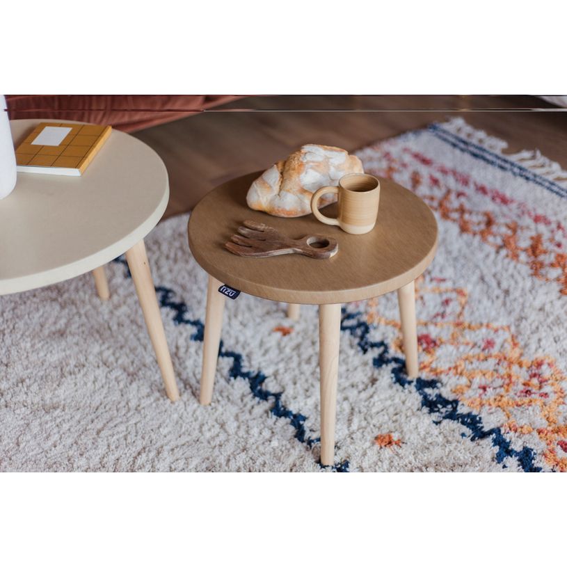 0404052550955-Lot de 2 tables basses - 60X41cm & 45X37cm - Sable et Camel--2