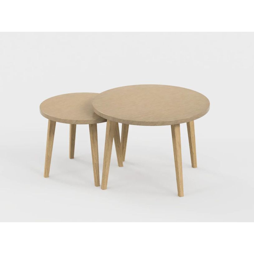 0404052550993-Lot de 2 tables basses - 60X41cm & 45X37cm - Camel--0