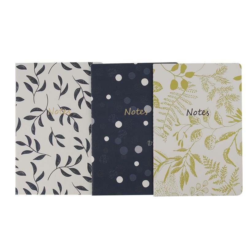 3539012000649-Boho Farmer - Lot de 3 carnets A5 14,8 x 21 cm - Lignés - 48 pages - 70 g--0