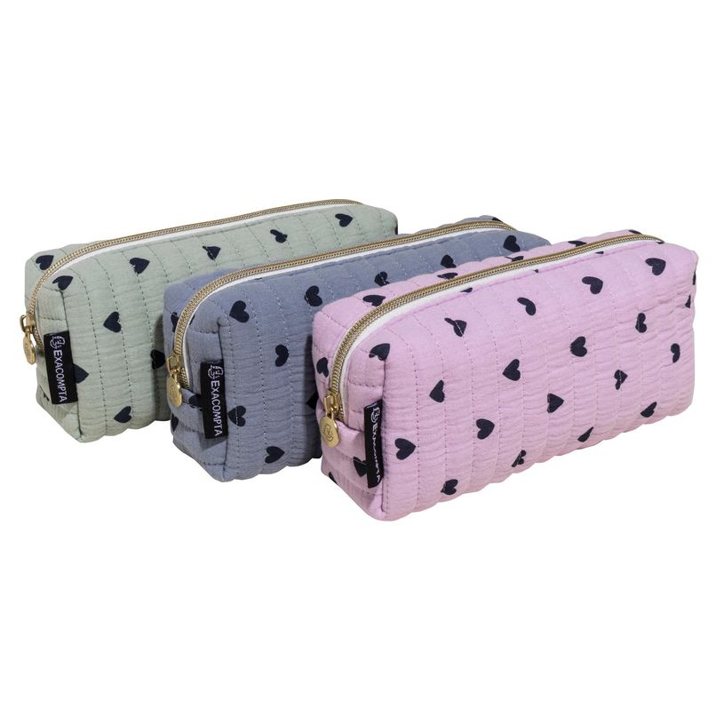 3037920543208-Exacompta - Trousse rectangle Coeurs coton couleurs assorties--4