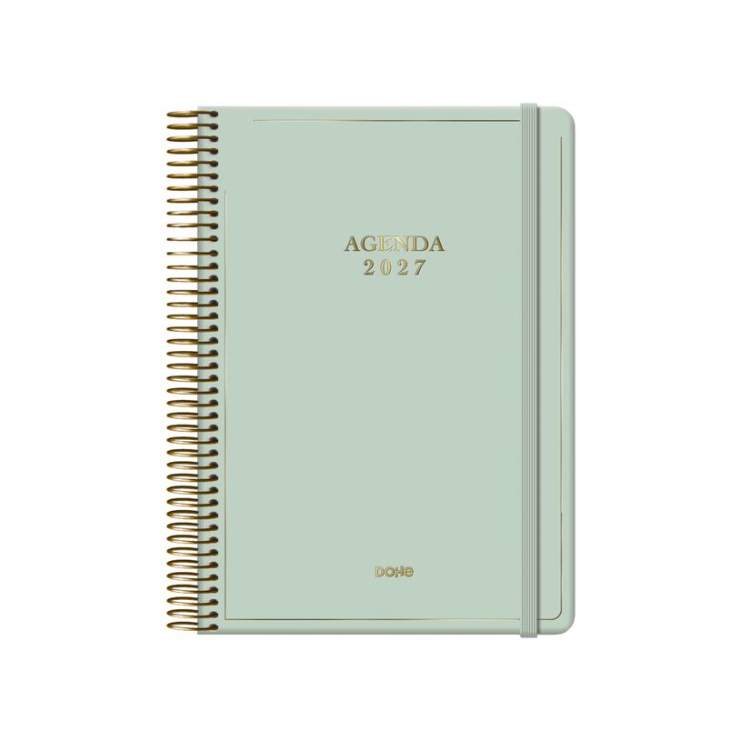 8421938131987-Agenda anual Dohe Velvet día por página con espiral 14 x 20 cm verde--0