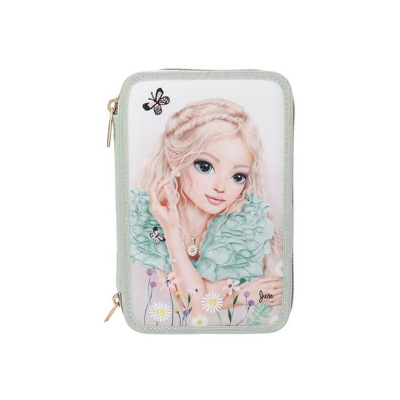 4010070705374-TOPModel - Trousse - 3 compartiments, broderie - vert sauge - Sentiment d'Été-P_405255345_1-0