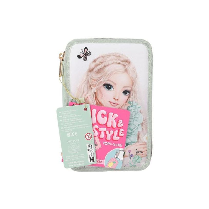 4010070705374-TOPModel - Trousse - 3 compartiments, broderie - vert sauge - Sentiment d'Été-P_405255345_9-1