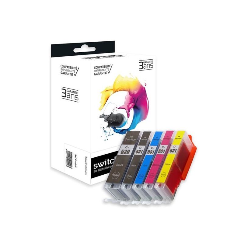 3701645500913-Cartouche compatible Canon PGI-530/CLI-531 - Pack de 5 - noir, jaune, cyan, magenta, photo-P_405255446_1-0