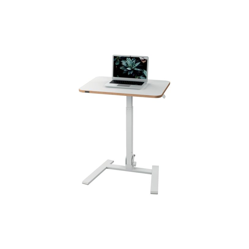 4002432143054-Bureau ERGO - Bureau assis-debout compact et pliable - réglable électrique - Blanc--0