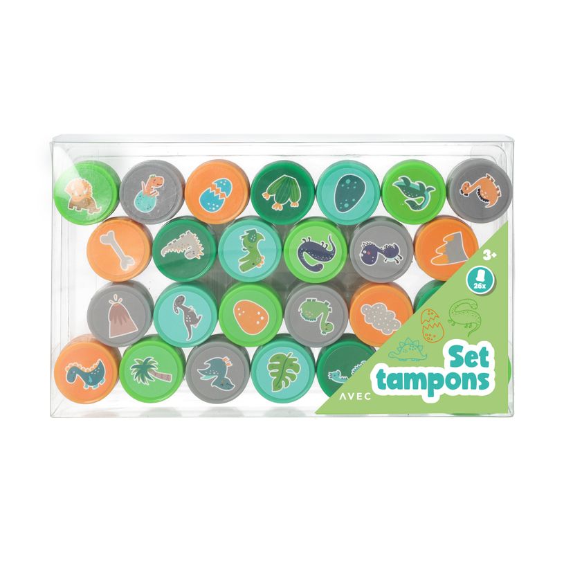 8715275524800-Set 26 tampons pré-encrés - Dinosaures--0