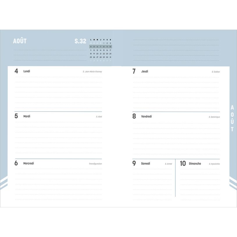 3371010544783-Quo Vadis - Agenda année scolaire - 2026-2027 - Hebdocolor 15 - Semainier Horizontal - Français - Canopy - Blanc - 12 mois de août à j--3