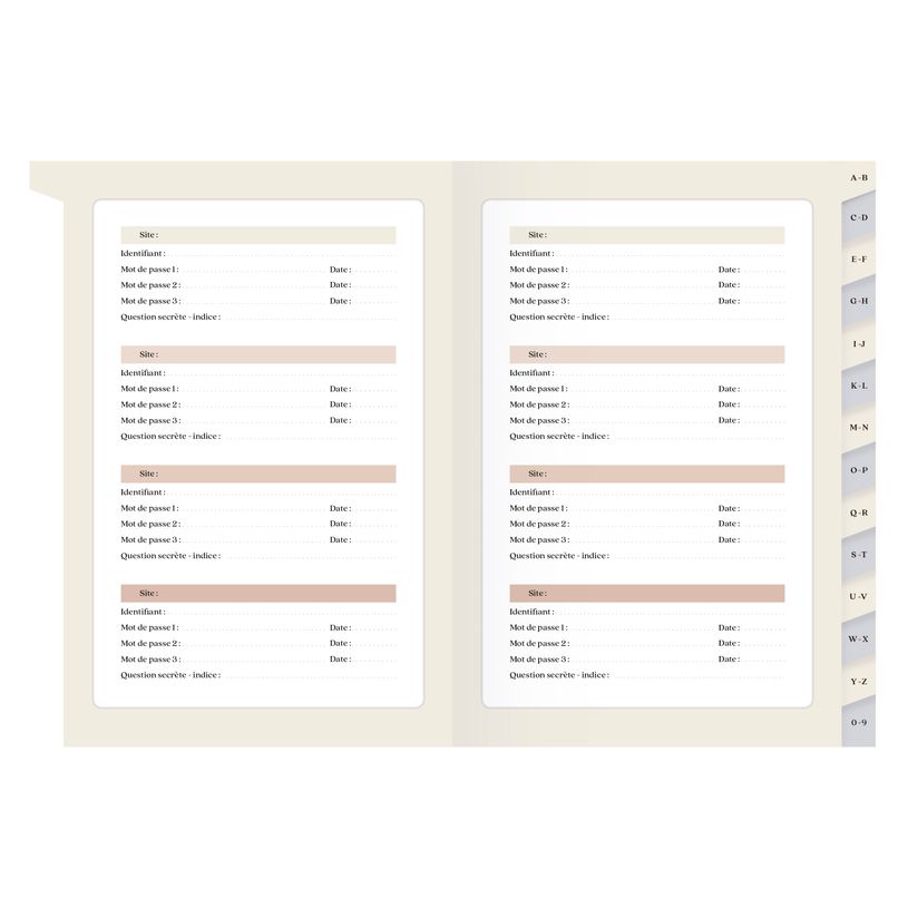 3371010543564-Quo Vadis - Carnet de mots de passe - Français - Carnets thématiques - Multicolore - 15x21 cm - Papier Clairefontaine blanc - Fabri--1