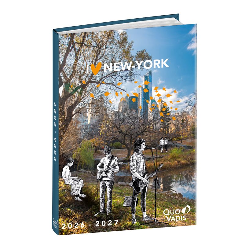 3371010541928-Quo Vadis - Agenda année scolaire  - Eurotextagenda - Journalier - Multilingue - Cities NYC - Multicolore - 12 mois de août à j--0