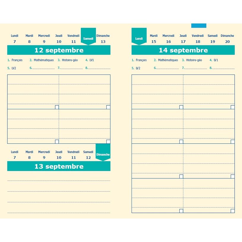 3371010547388-Quo Vadis - Agenda année scolaire - 2026-2027 - Agenda DYS - Journalier - Français - 13x21 cm - Papier Clairefontaine blanc - Fabri--1