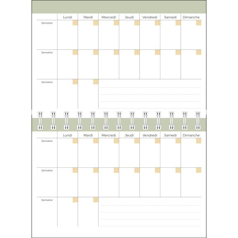 3371010543267-Quo Vadis - Agenda perpétuel - Spiralé - Semainier Horizontal - Français - Eterny - Multicolore - Perpétuel - 12x17 cm - Papier Clairefontaine blanc - Fabri--2