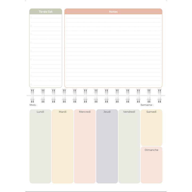 3371010543274-Quo Vadis - Agenda perpétuel - Spiralé - Semainier Horizontal - Français - Eterny - Multicolore - Perpétuel - 12x17 cm - Papier Clairefontaine blanc - Fabri--1