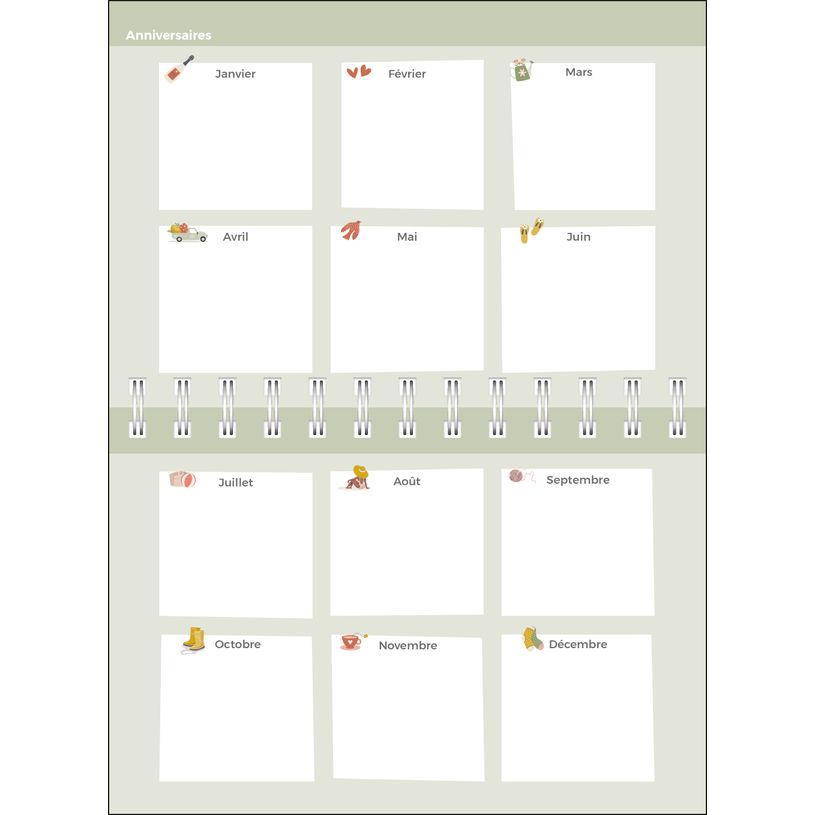 3371010543274-Quo Vadis - Agenda perpétuel - Spiralé - Semainier Horizontal - Français - Eterny - Multicolore - Perpétuel - 12x17 cm - Papier Clairefontaine blanc - Fabri--4