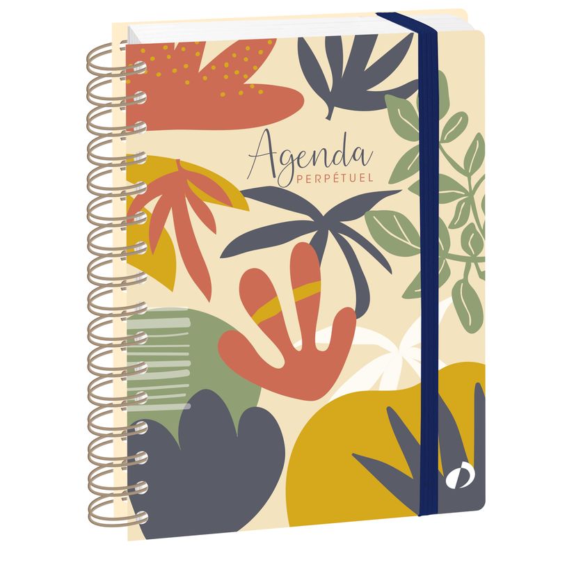 3371010541324-Quo Vadis - Agenda perpétuel - Spiralé - Semainier Horizontal - Français - Eterny - Blanc - Perpétuel - 15x21 cm - Papier Clairefontaine blanc - Fabri--0