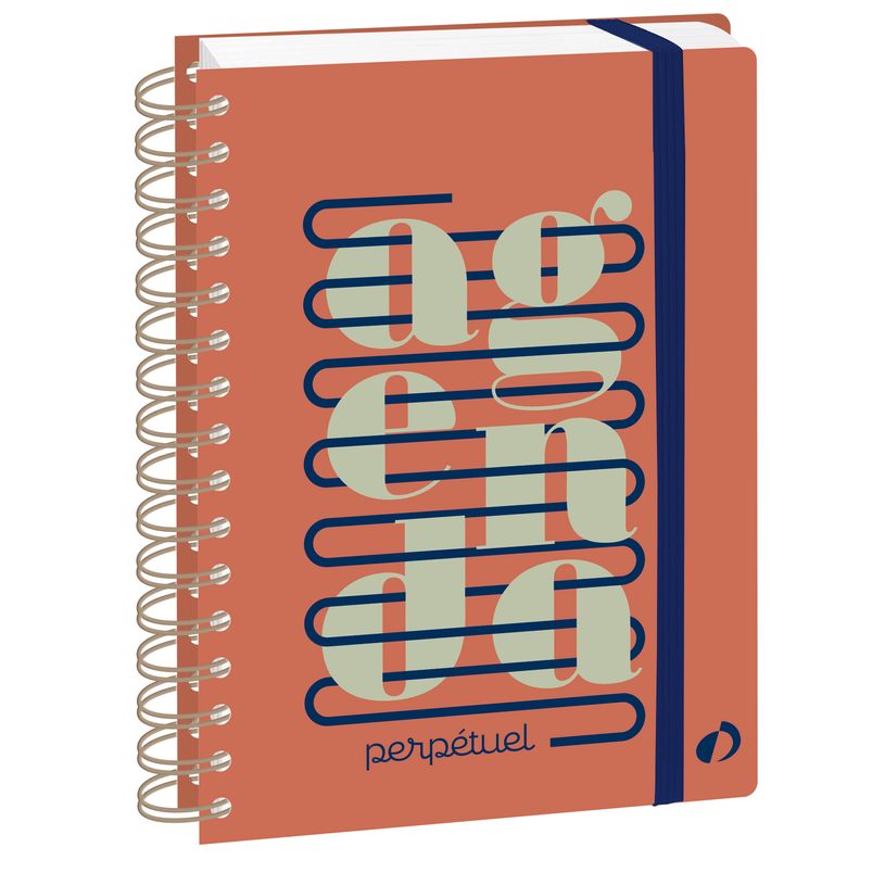 3371010541324-Quo Vadis - Agenda perpétuel - Spiralé - Semainier Horizontal - Français - Eterny - Blanc - Perpétuel - 15x21 cm - Papier Clairefontaine blanc - Fabri--1