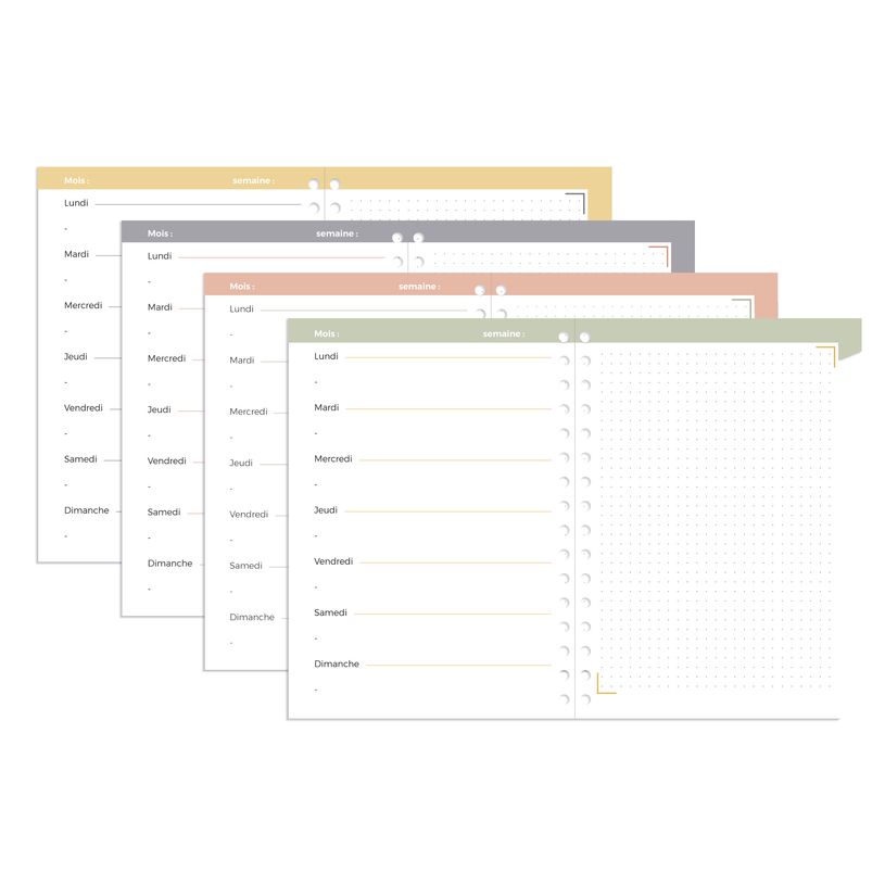 3371010541324-Quo Vadis - Agenda perpétuel - Spiralé - Semainier Horizontal - Français - Eterny - Blanc - Perpétuel - 15x21 cm - Papier Clairefontaine blanc - Fabri--2