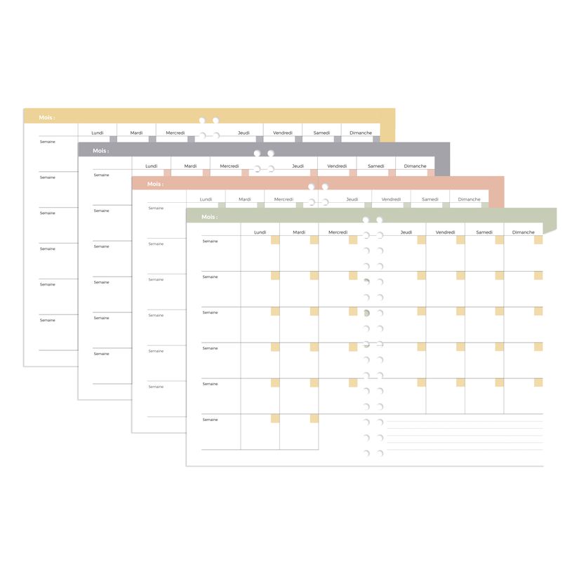 3371010541324-Quo Vadis - Agenda perpétuel - Spiralé - Semainier Horizontal - Français - Eterny - Blanc - Perpétuel - 15x21 cm - Papier Clairefontaine blanc - Fabri--3