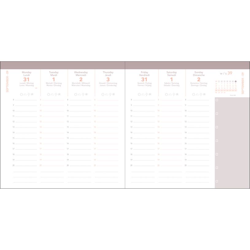 3371010543991-Quo Vadis - Agenda année scolaire - 2026-2027 - Exécutif Septembre Color - Semainier Planning - Multilingue - Pastel - Blanc - 13 mois de août à--6