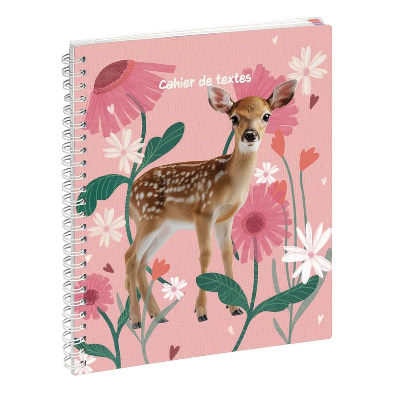 3660942090438-Cahier de textes à spirale Lovely - 17 x 22 cm - faon - Exacompta--0