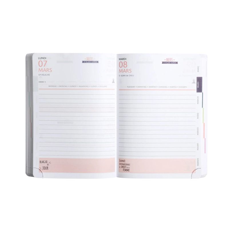 3660942090780-Agenda Pembe - 1 jour par page - 12 x 17 cm - Funny Day Bleu - Exacompta--1