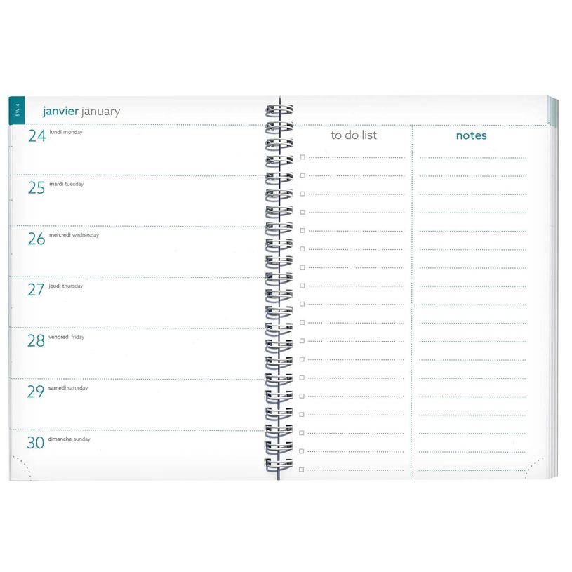 3660942090636-Agenda de bureau spiralé 16 mois Joy - 1 semaine sur 1 page - 15 x 21 cm - Pêche - Exacompta--1