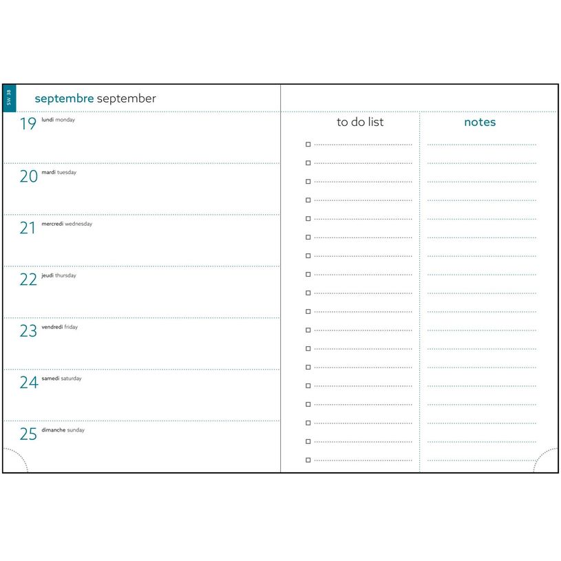 3660942090117-Agenda de bureau 16 mois Auréa - 1 semaine sur 1 page - 15 x 21 cm - Rose - Exacompta--1