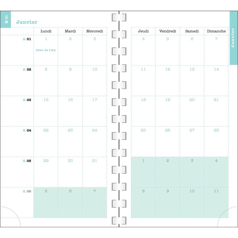3660942090551-Agenda de poche Nubia - 1 semaine sur 2 pages - 9 x 16 cm - Bleu - Exacompta--1