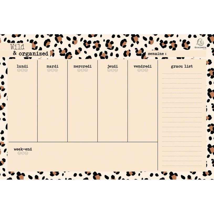 3660942091596-Hebdo Planner Roar 26,5 x 18 cm - Visuel clair - Exacompta--0