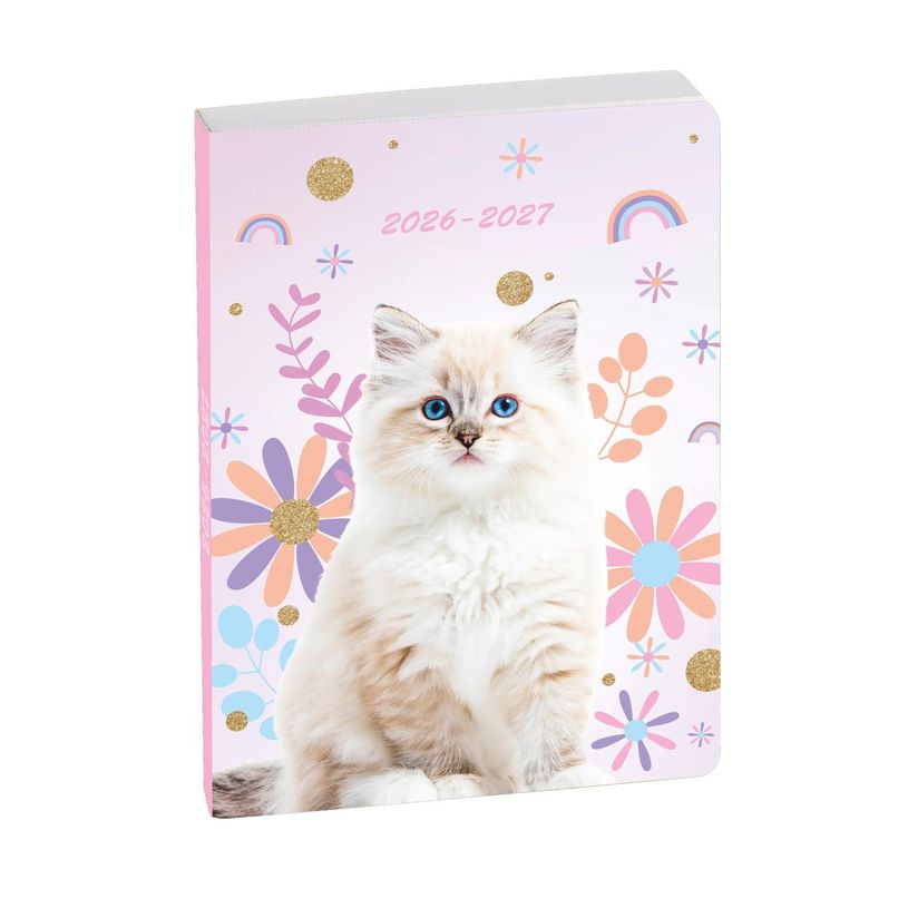 3660942086967-Agenda Lovely - 1 jour par page - 12 x 17 cm - Chat blanc - Exacompta--0