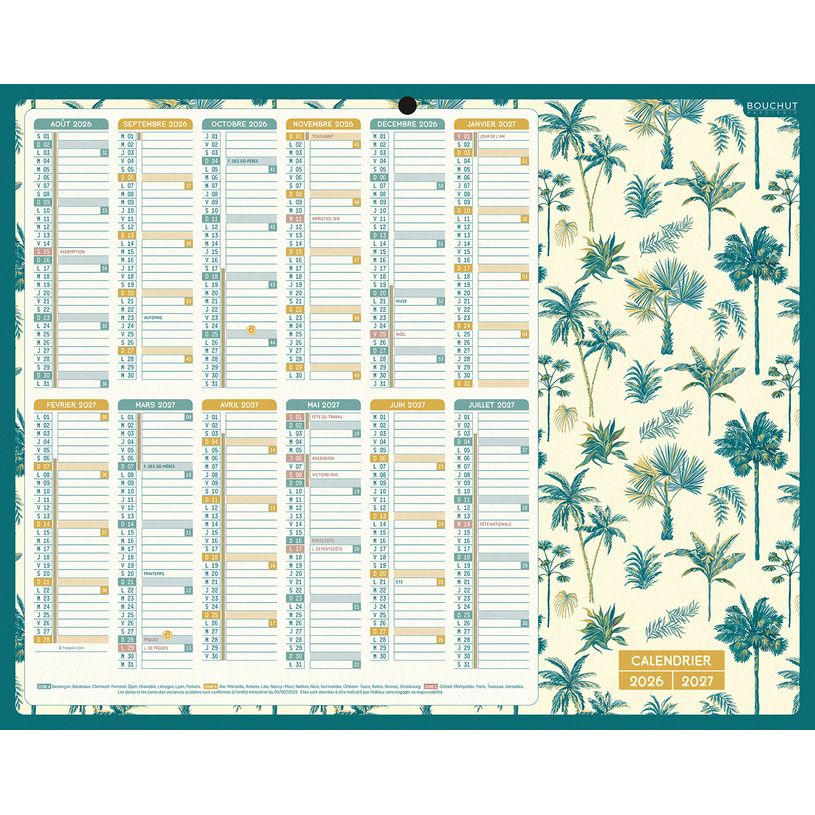 3592930028232-Calendrier Emploi du Temps Mini - 21 x 26,5 cm - Bouchut--0