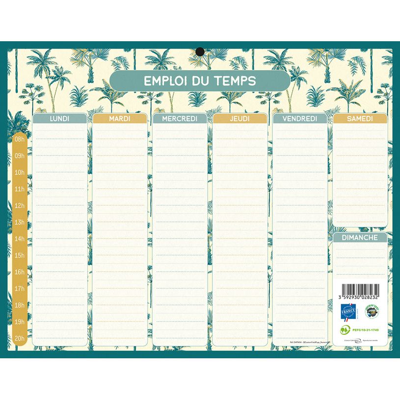 3592930028232-Calendrier Emploi du Temps Mini - 21 x 26,5 cm - Bouchut--1