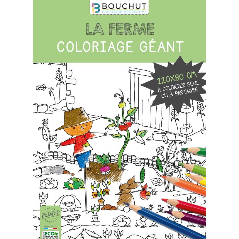 3592930011890-Coloriage géant La Ferme - 80 x 120 cm - Bouchut--0