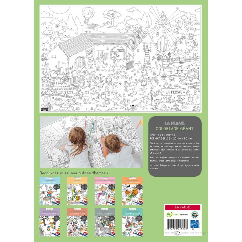3592930011890-Coloriage géant La Ferme - 80 x 120 cm - Bouchut--4