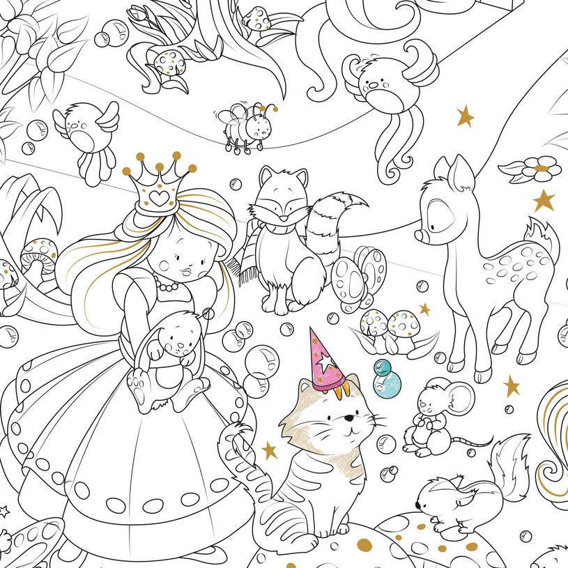 3592930011913-Coloriage géant Monde Féérique - 80 x 120 cm - Bouchut--6