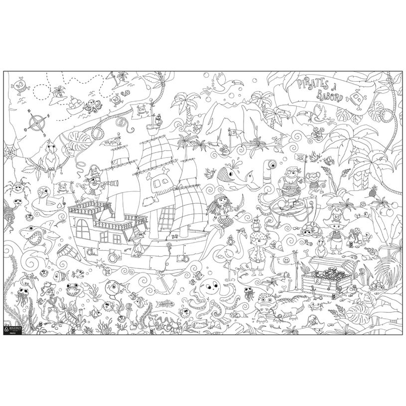 3592930011906-Coloriage géant Pirates - 80 x 120 cm - Bouchut--1