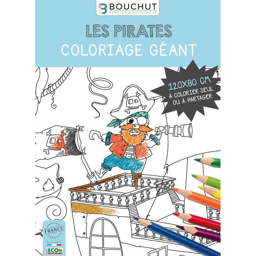 3592930011906-Coloriage géant Pirates - 80 x 120 cm - Bouchut--3