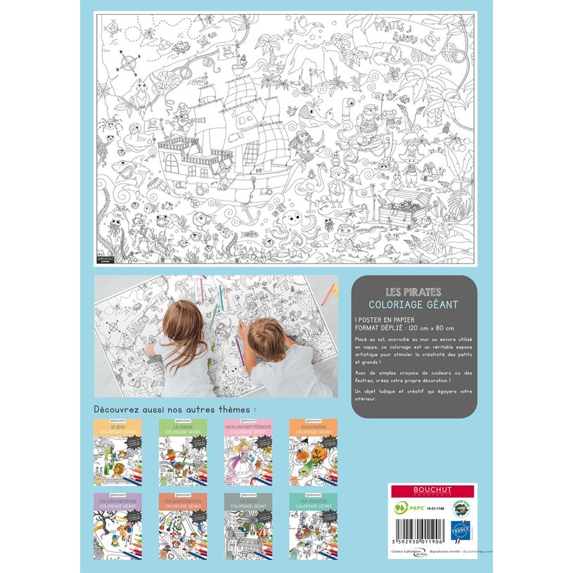 3592930011906-Coloriage géant Pirates - 80 x 120 cm - Bouchut--4