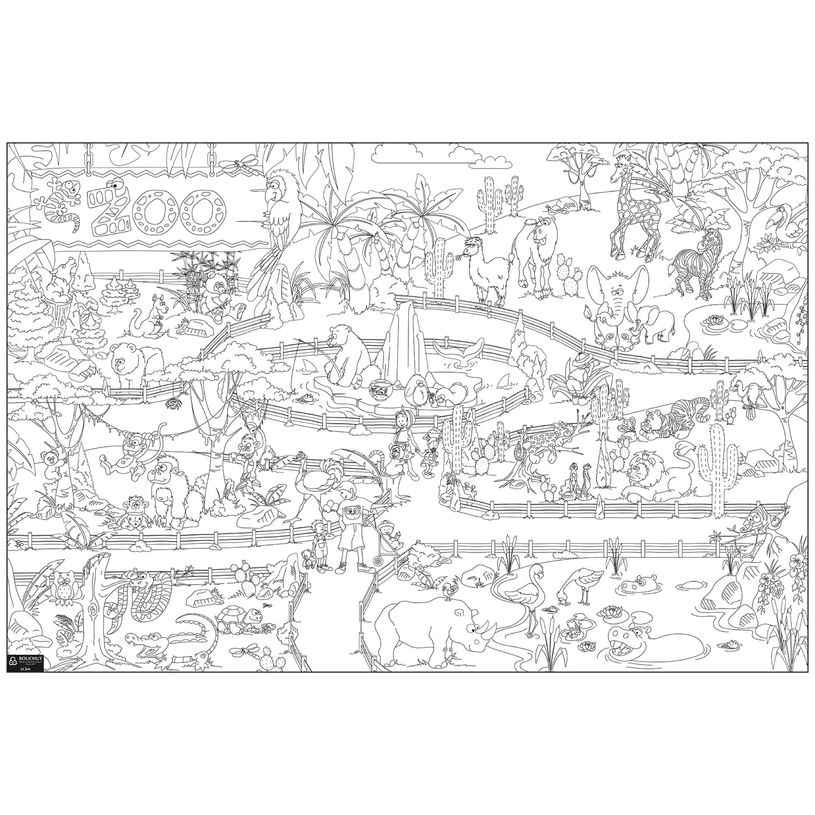 3592930011883-Coloriage géant Zoo - 80 x 120 cm - Bouchut--1