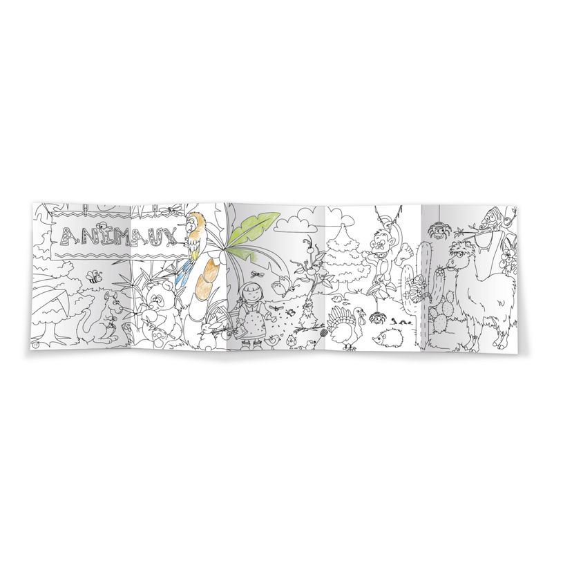 3592930012118-Coloriage nomade + crayon de couleur Animaux - 17 x 12,5 cm - Bouchut--3