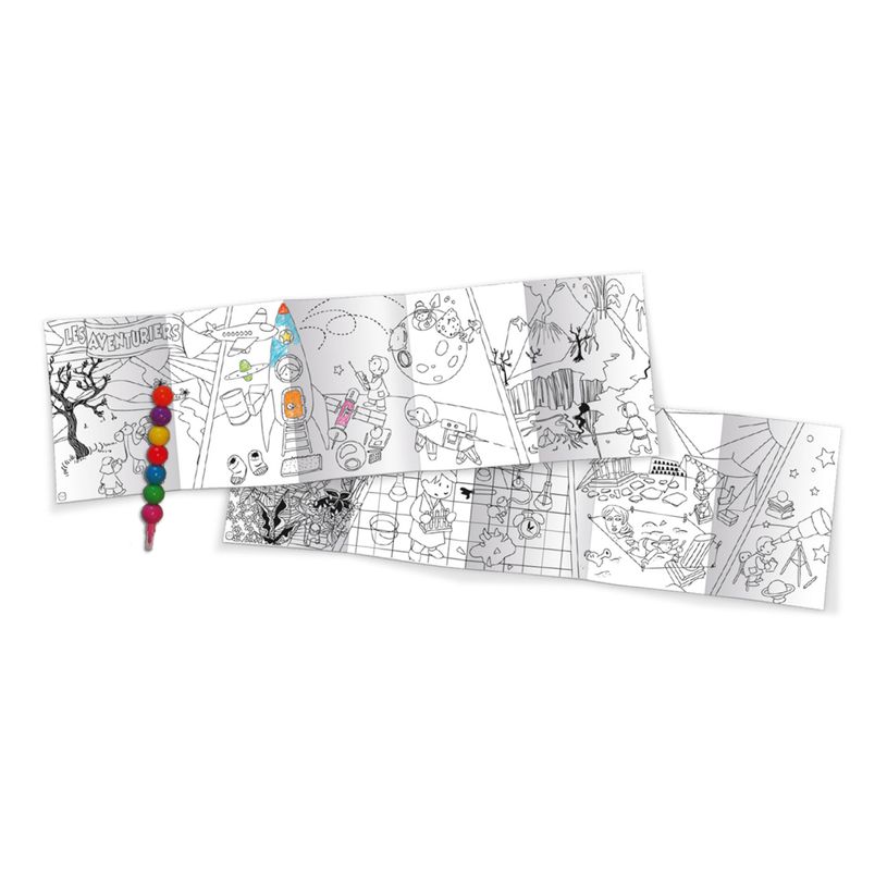 3592930012125-Coloriage nomade + crayon de couleur Aventuriers - 17 x 12,5 cm - Bouchut--1