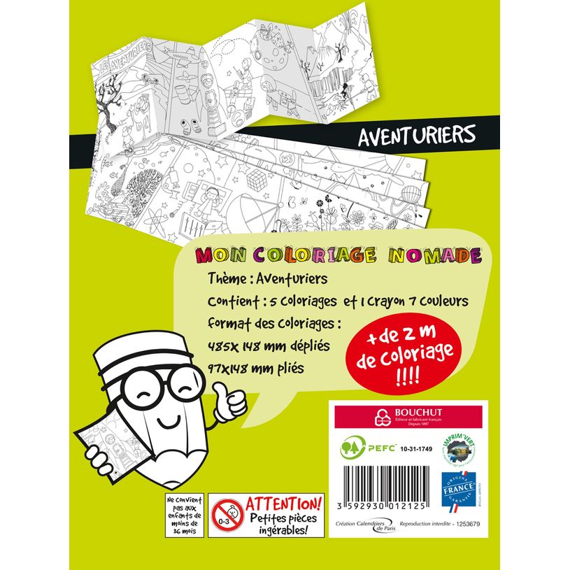 3592930012125-Coloriage nomade + crayon de couleur Aventuriers - 17 x 12,5 cm - Bouchut--2