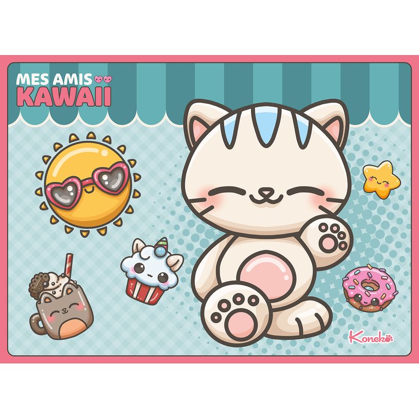 3592930028324-Sous-main carton rigide Kawaii - 40,5 x 55 cm - Bouchut--0