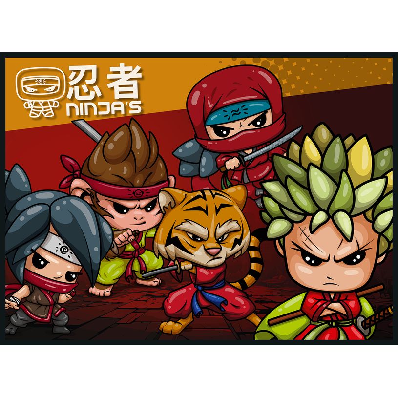 3592930028317-Sous-main carton rigide Ninja's - 40,5 x 55 cm - Bouchut--0